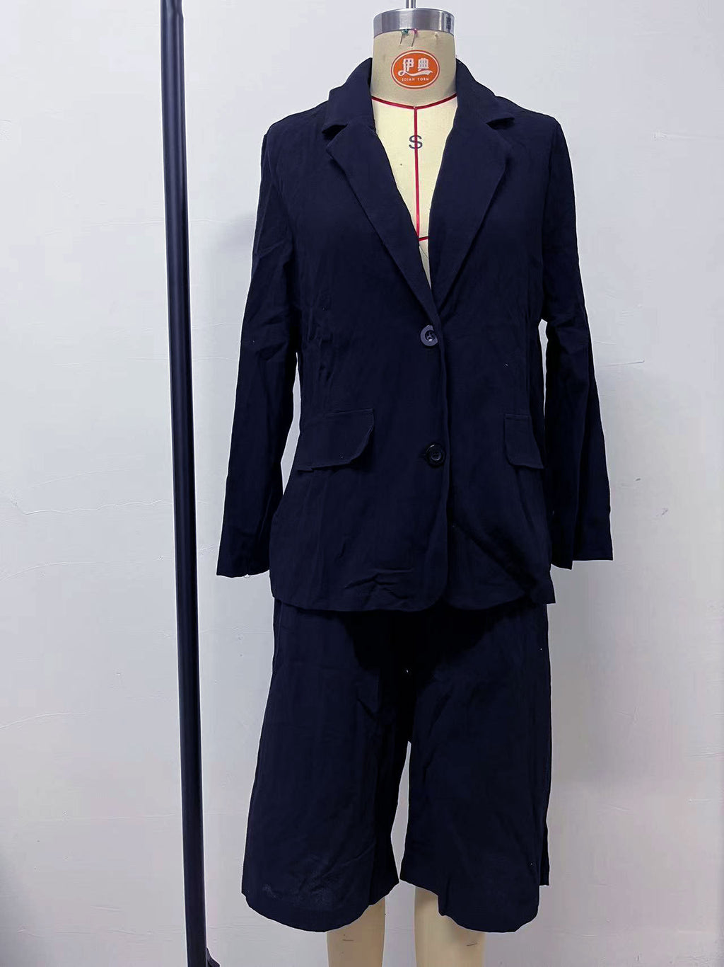 Women's Clothing Cotton and Linen Cardigan Tops Shorts Small Suit Two-Piece Set
