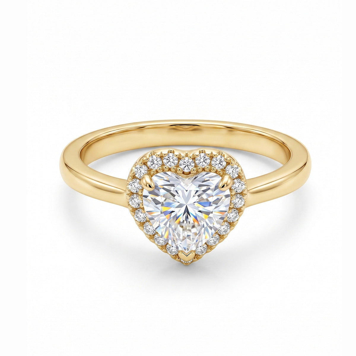 Women's heart-shaped zirconium ring