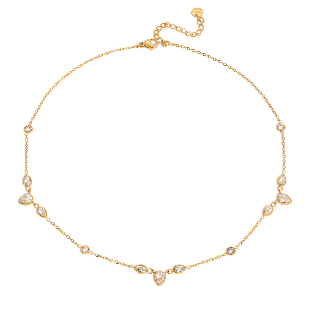 Titanium Steel Zircon Pendant Necklace for Women