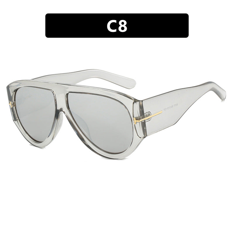 T-Shaped Large Frame Aviator Sunglasses