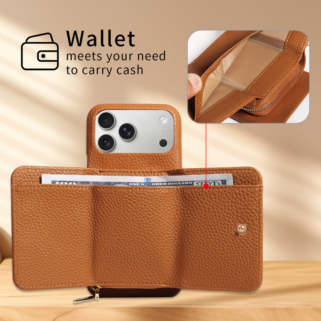 Litchi Pattern Mobile Phone Case Suitable for Apple iPhone 17