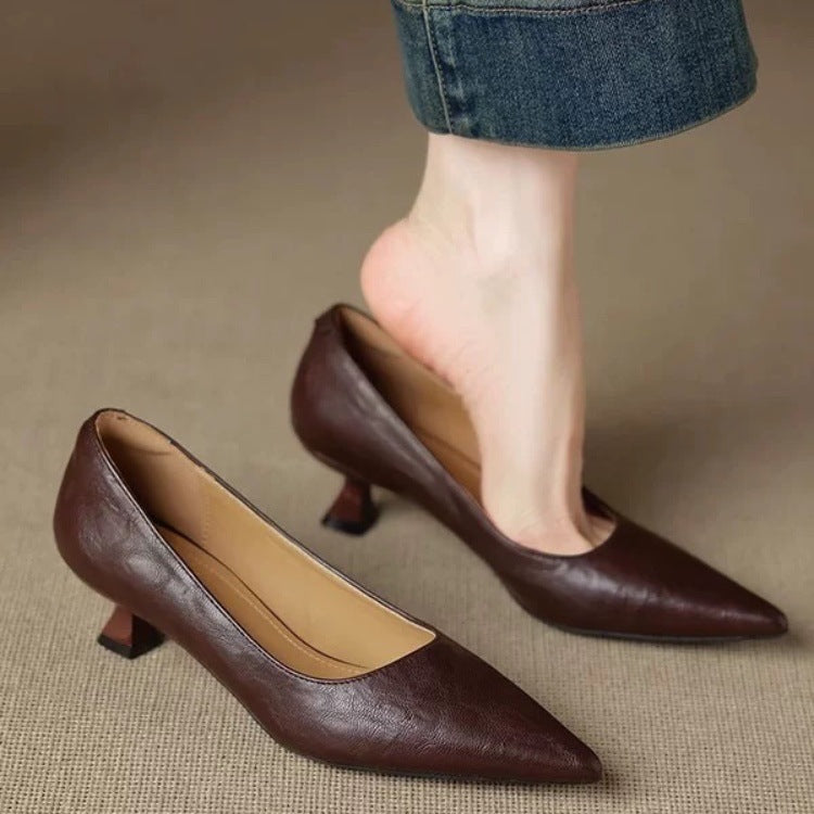 Elegant Pointed Toe Low Heel Shoes