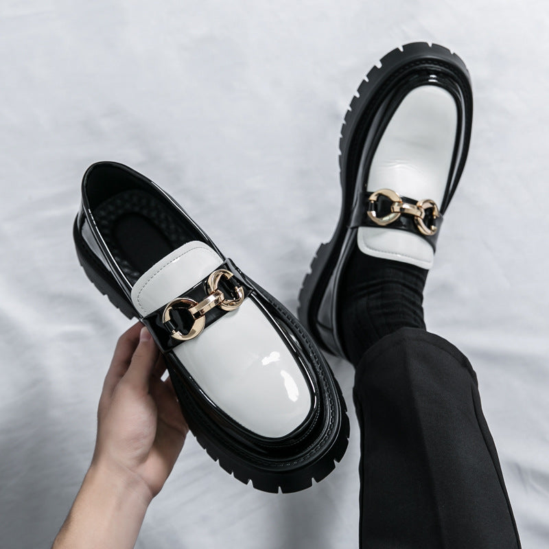 Mens Casual Leather Shoes with Horse Buckle