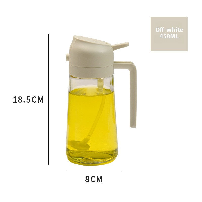 Spray the oil can over the glass