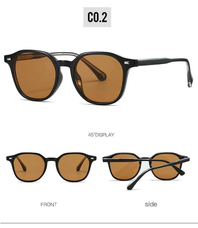 Retro Oval Frame Sunglasses with UV400 Protection