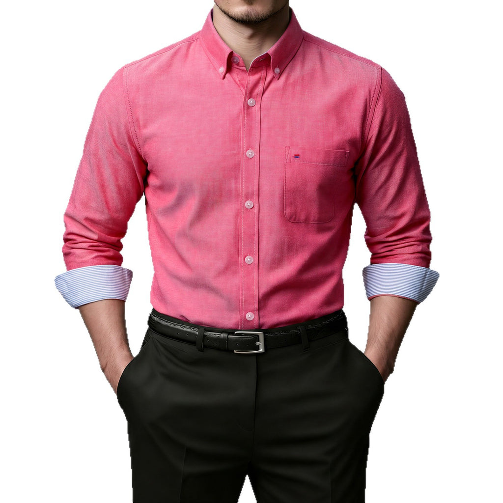 Mens Casual Solid Color Long Sleeve Shirt