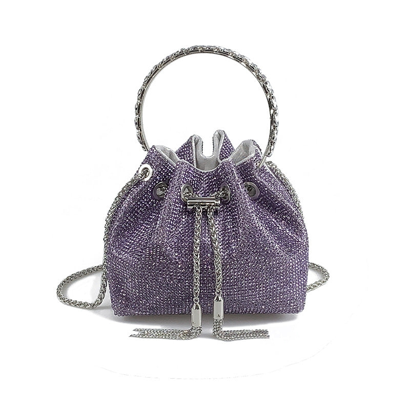 Full-diamond bucket bag