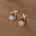 Geometric Diamond Cross Earrings
