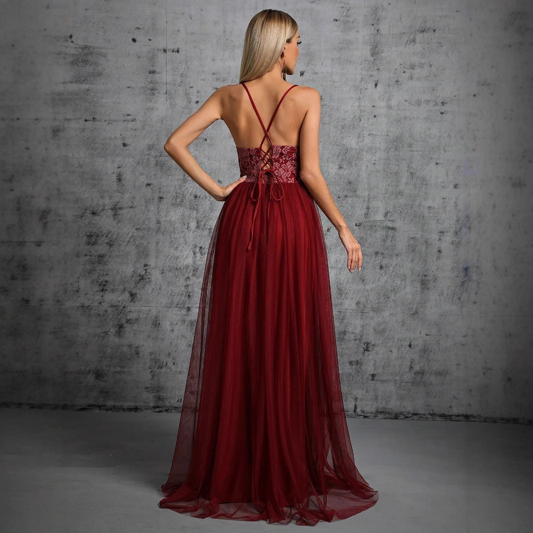 Elegant Sleeveless V-Neck Evening Gown