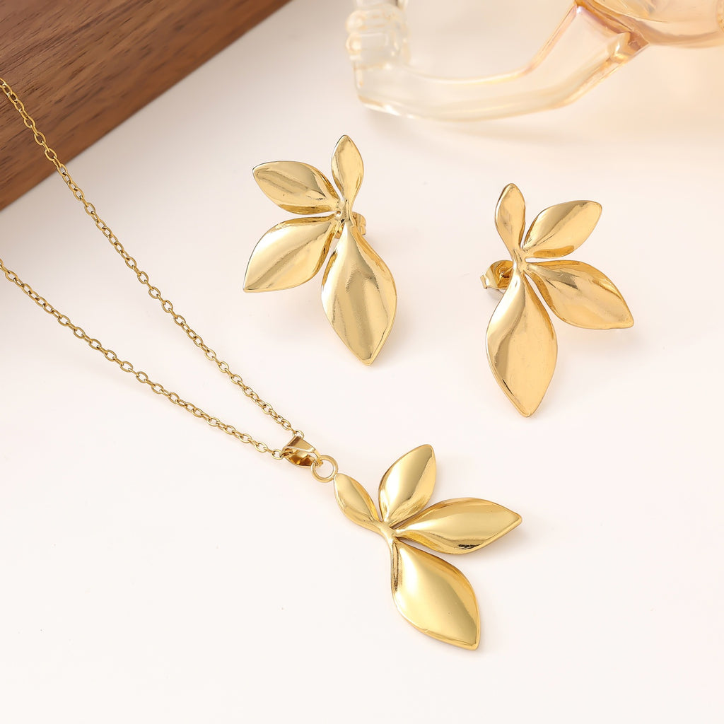Stainless Steel Earrings and Necklace