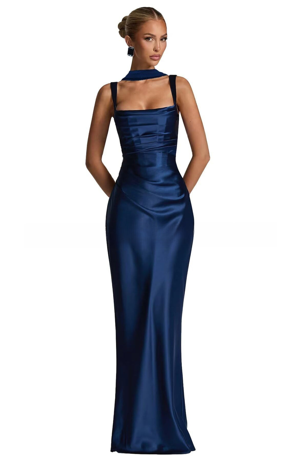 Suspender Satin Evening Dress