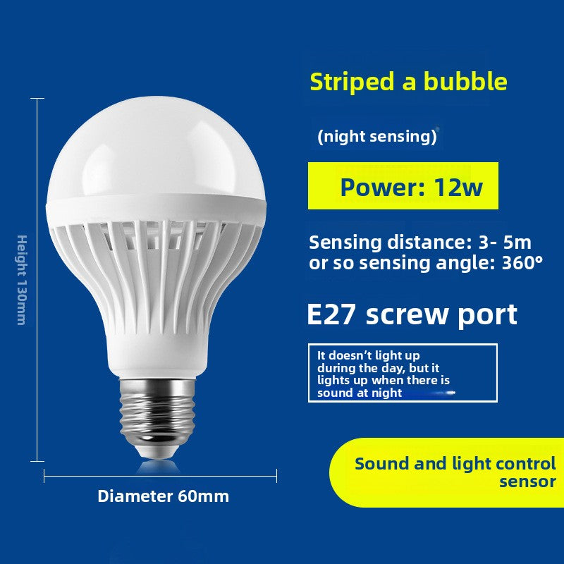Smart Motion Sensor Voice Control LED Light Bulb