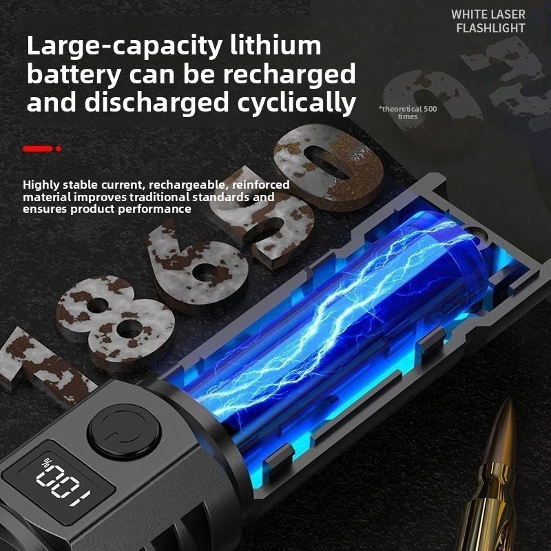 strong flashlight rechargeable with digital display