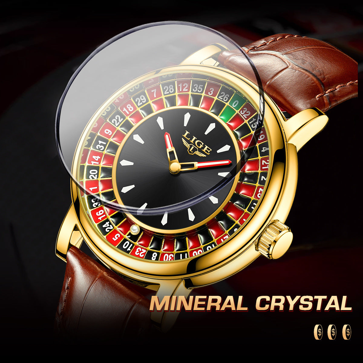 Lige Multi-Function Men's Wrist Watch