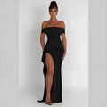 Strapless Backless Slit Long Dress
