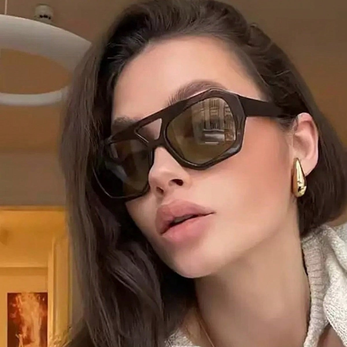 Retro Square Frame Sunglasses