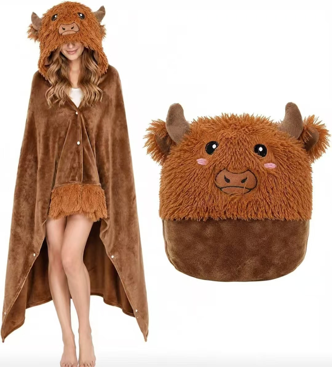 Hooded Animal Cape Blanket