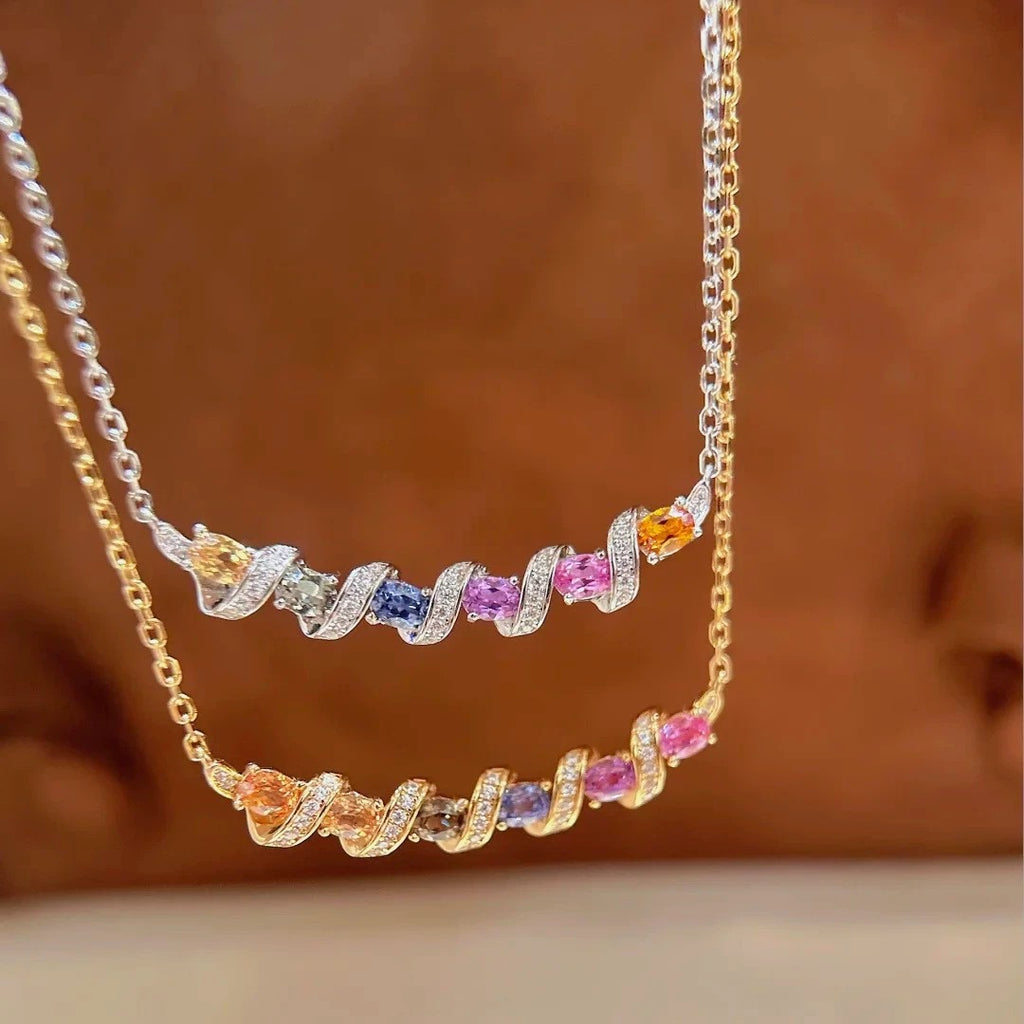Rainbow Bridge Smile Titanium Steel Necklace