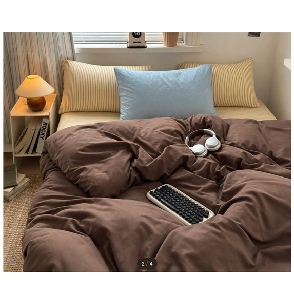 Contrast Plaid Bedding Set