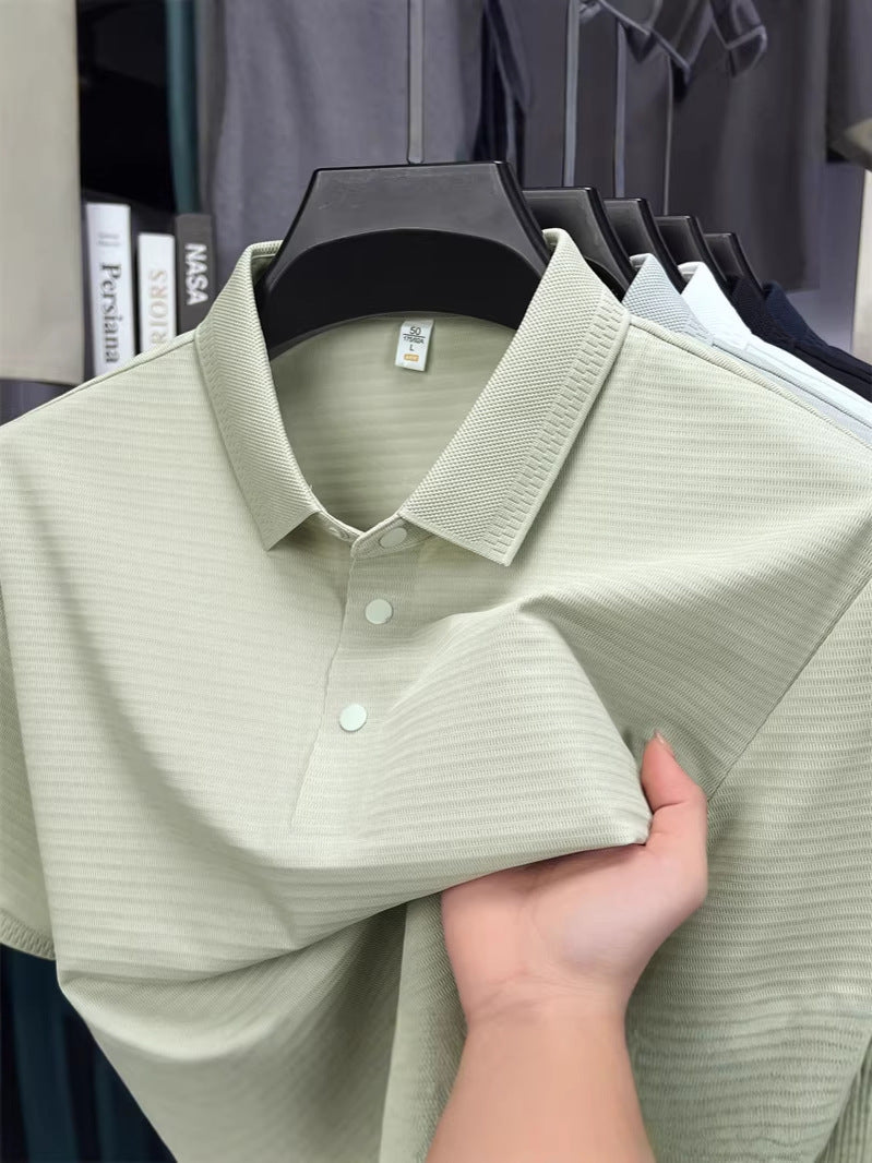Mens Ice Silk Breathable Polo Shirt