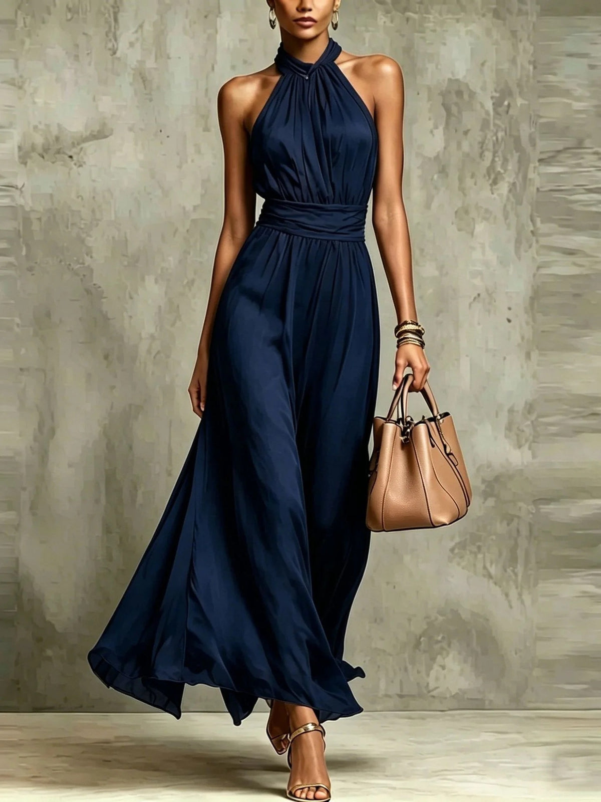 Womens Mesh Pleated Bodycon Long Dress