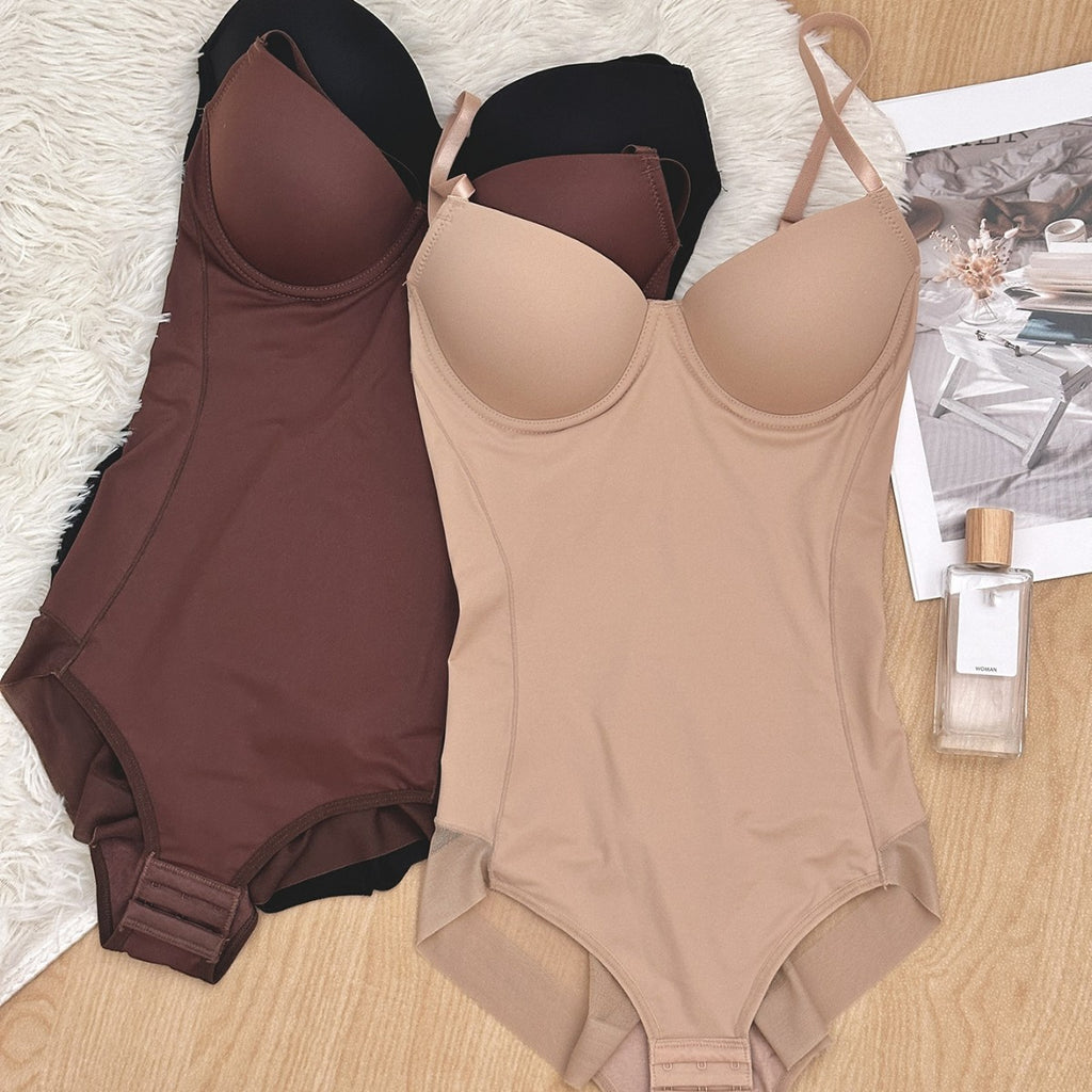Thong-style one-piece shaping garment