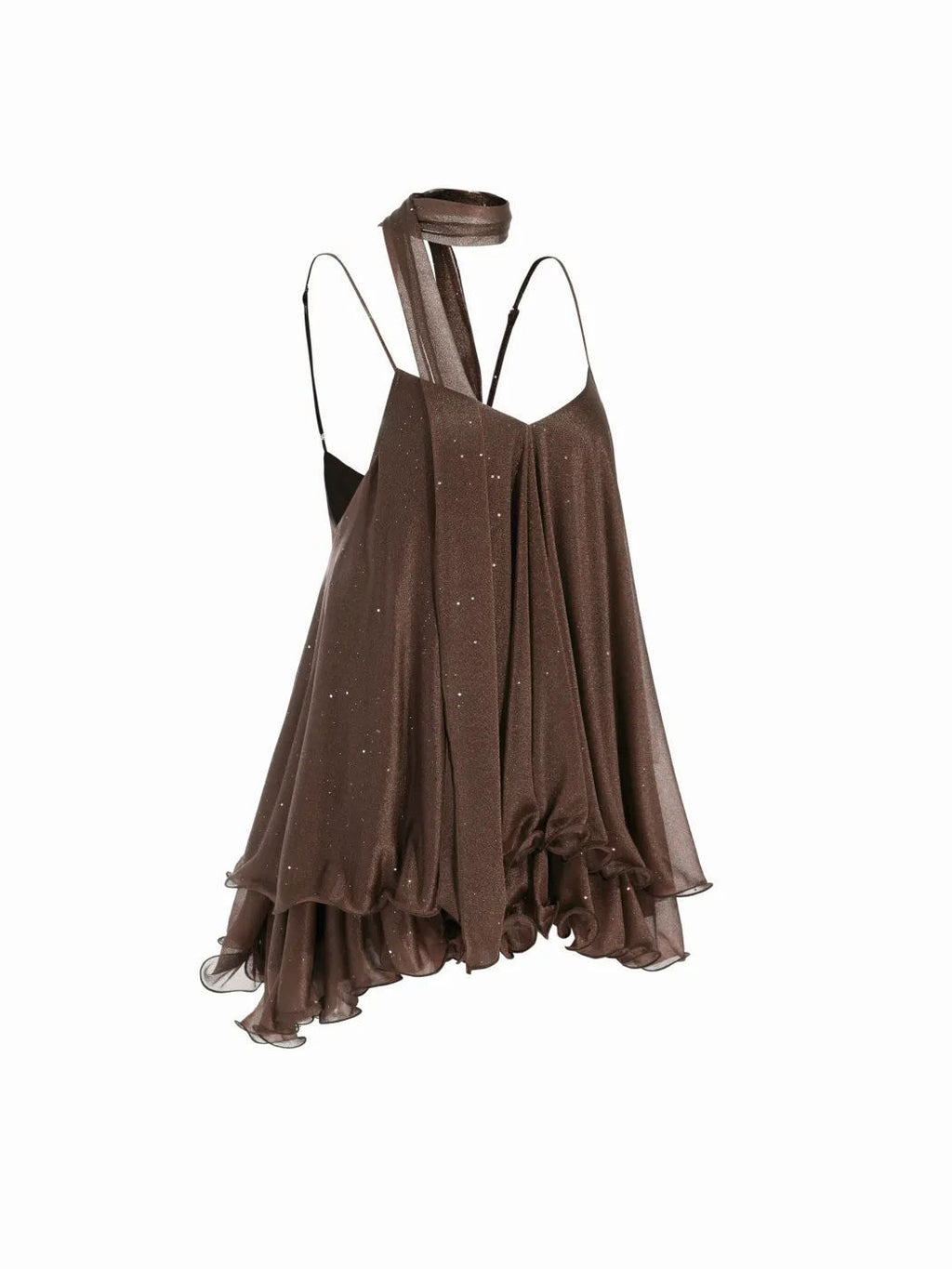 chiffon halter-neck dress