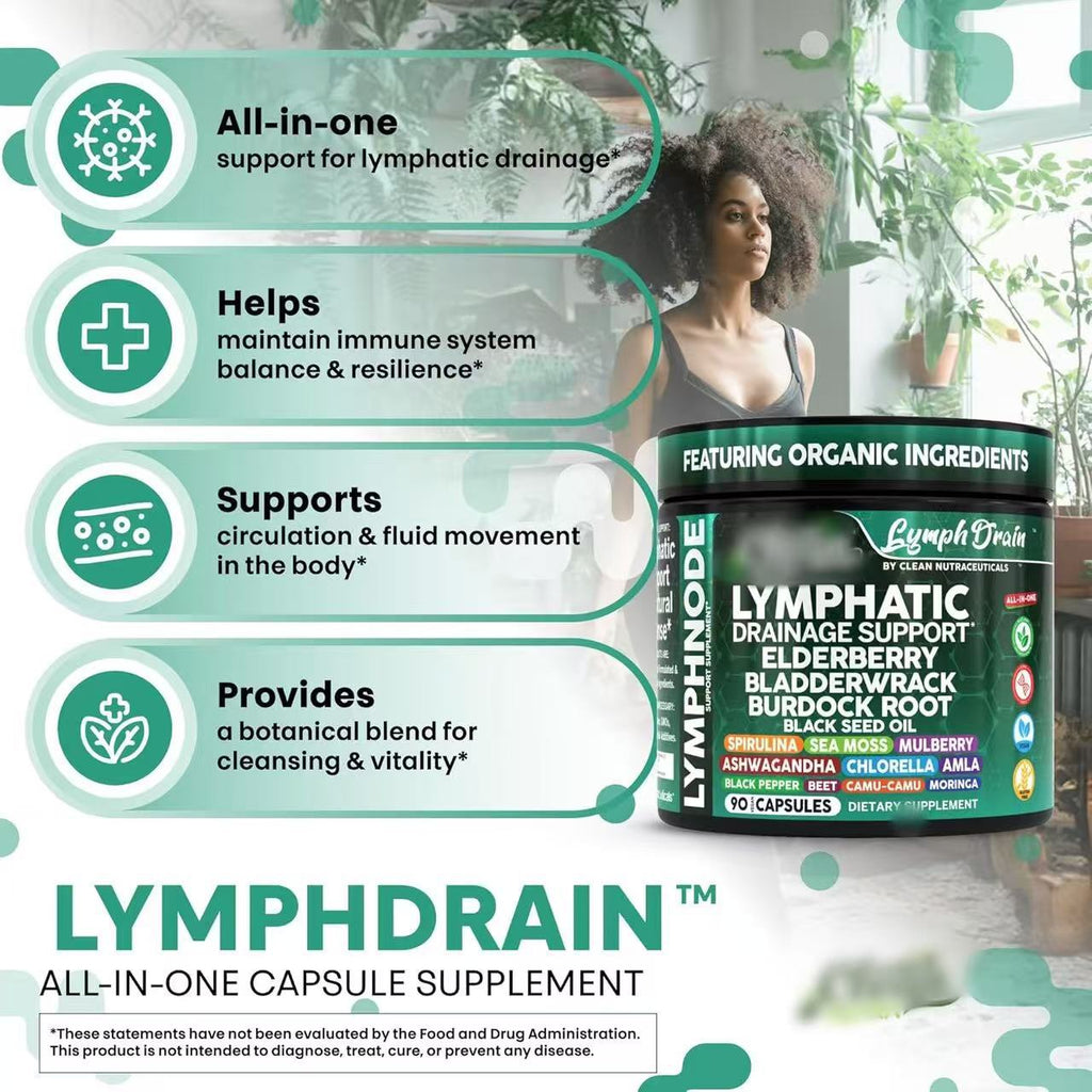 Lymphatic Drainage Support Supplement Capsules