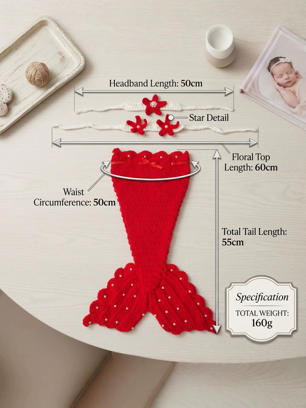 Handmade Knitted Baby Photography Outfit