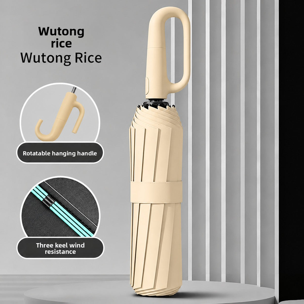 Fully Automatic Umbrella with Ring Handle