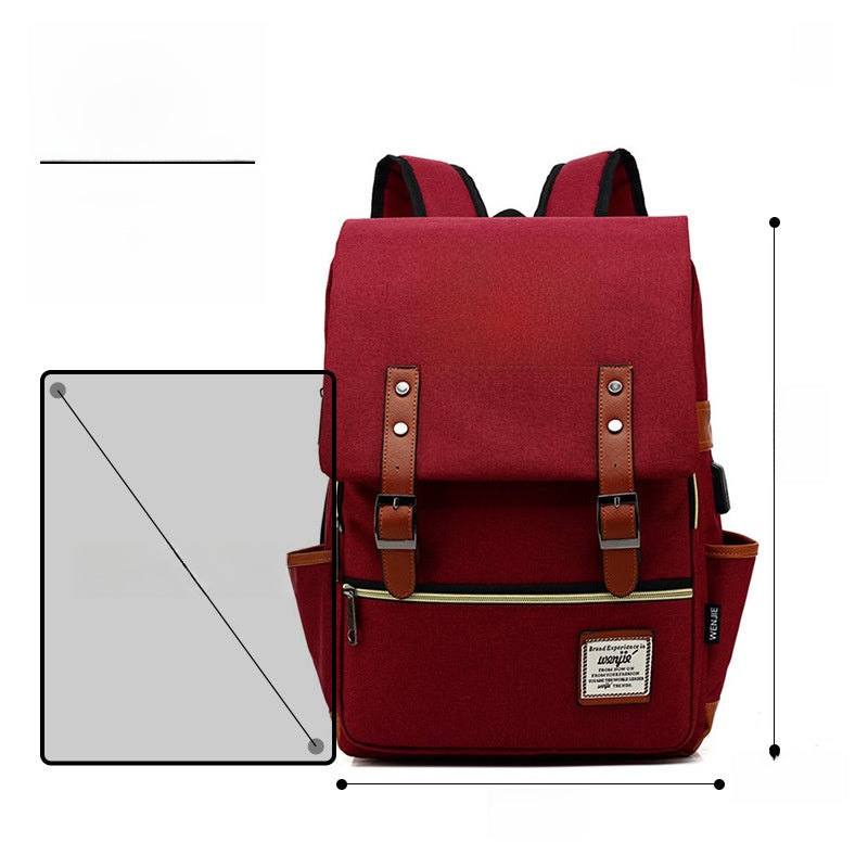 Custom Vintage Nylon Backpack with Laptop Compartment