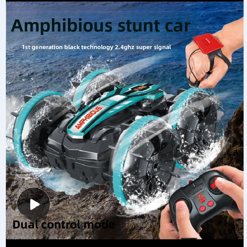 Remote-controlled stunt amphibious vehicle