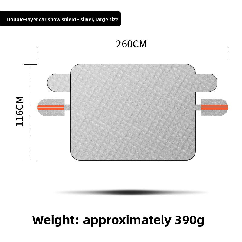 Double-Layer Aluminum Film Car Snow Shield Sun Rain Frost Protector Universal Fit for SUV Sedan