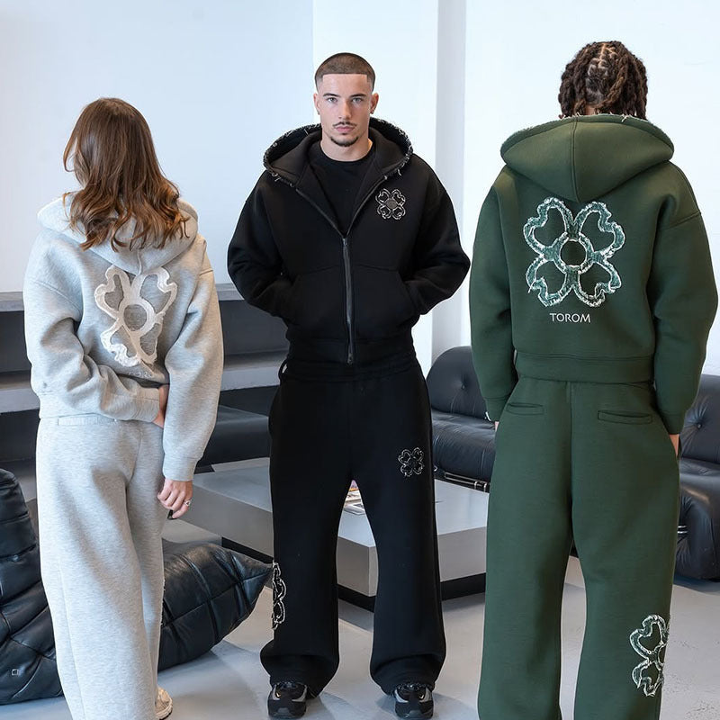 Casual Printed Zip Up Hoodie Unisex Sweatshirt