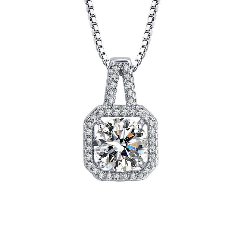 Luxury Square Zircon Ring Earrings Necklace Set