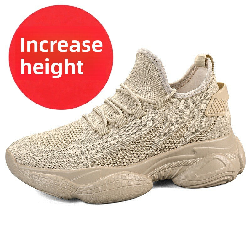 Height-increasing thick-soled flyknit shoes