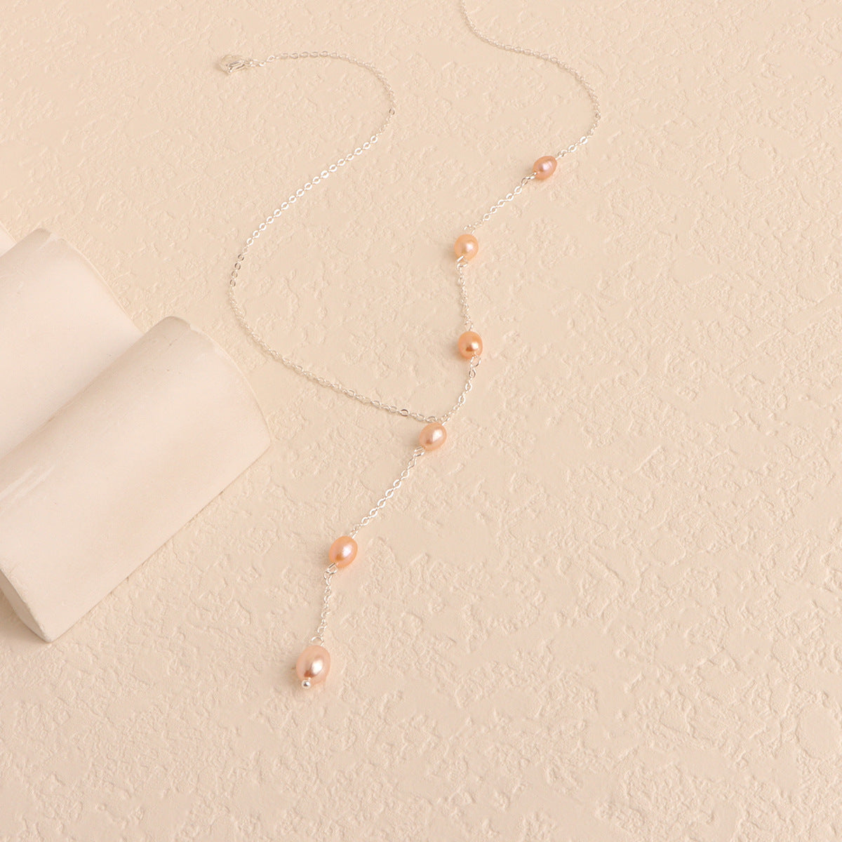 Freshwater Pearl Necklace with 925 Silver Chain