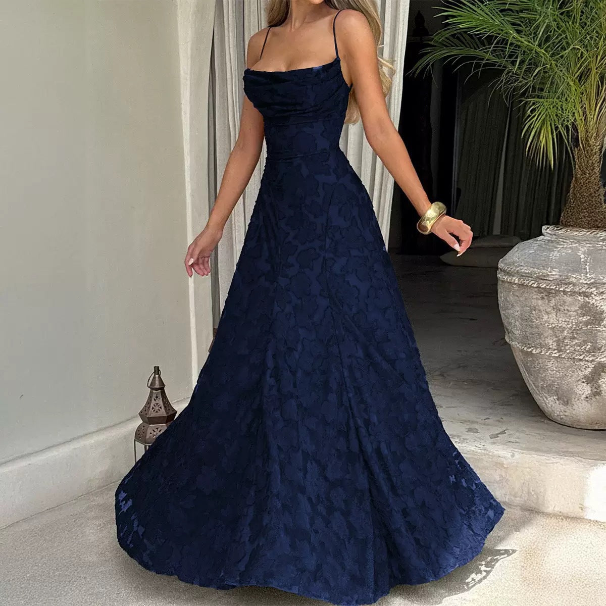 Elegant Back Tie A Line Dress