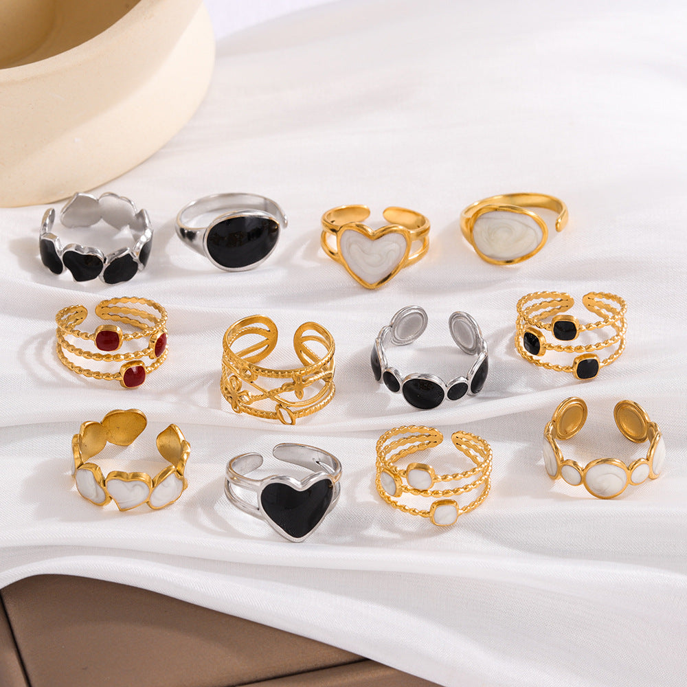 Adjustable Gold Plated Stainless Steel Ring