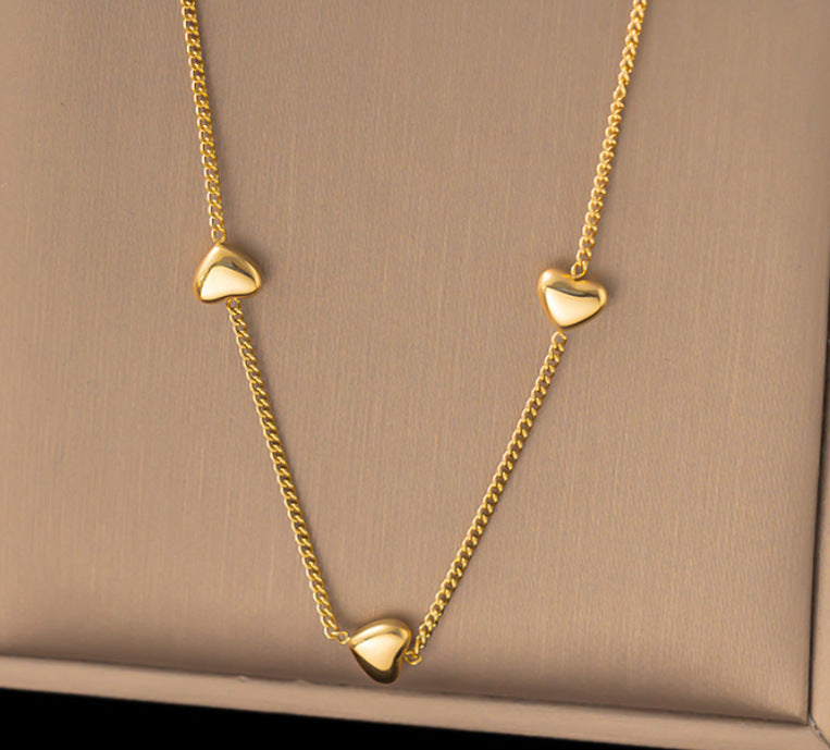 Titanium Steel Heart-Shaped Necklace for Women Fashion Heart Pendant Necklace