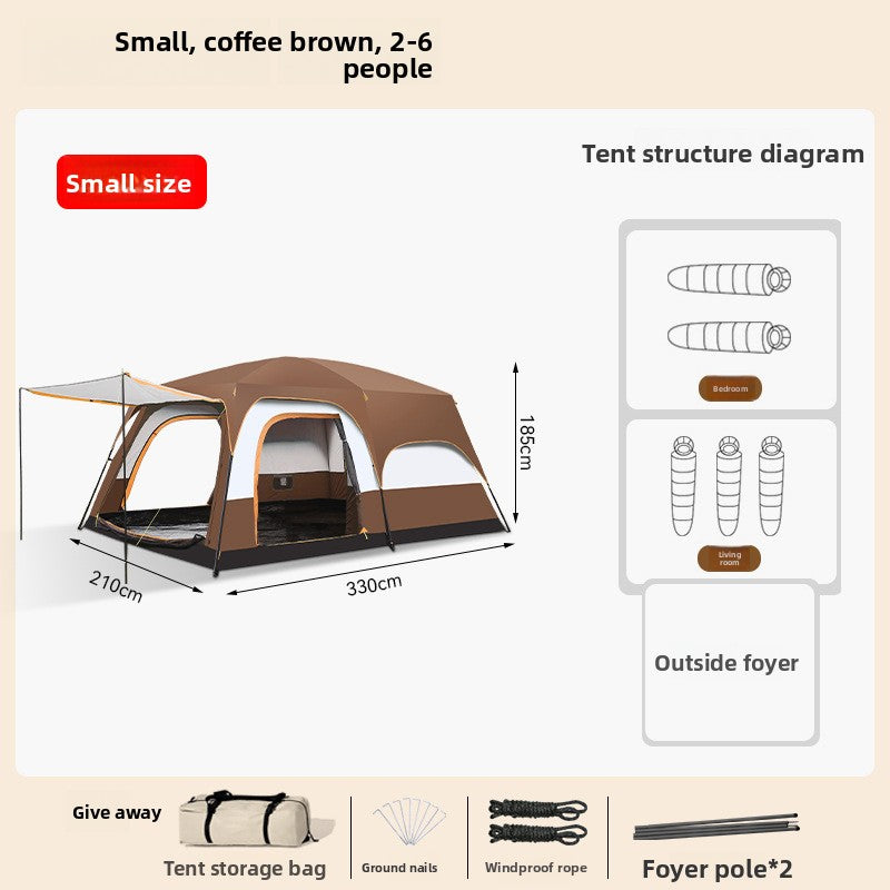 Automatic Two Room Camping Tent for Family Outdoor Use