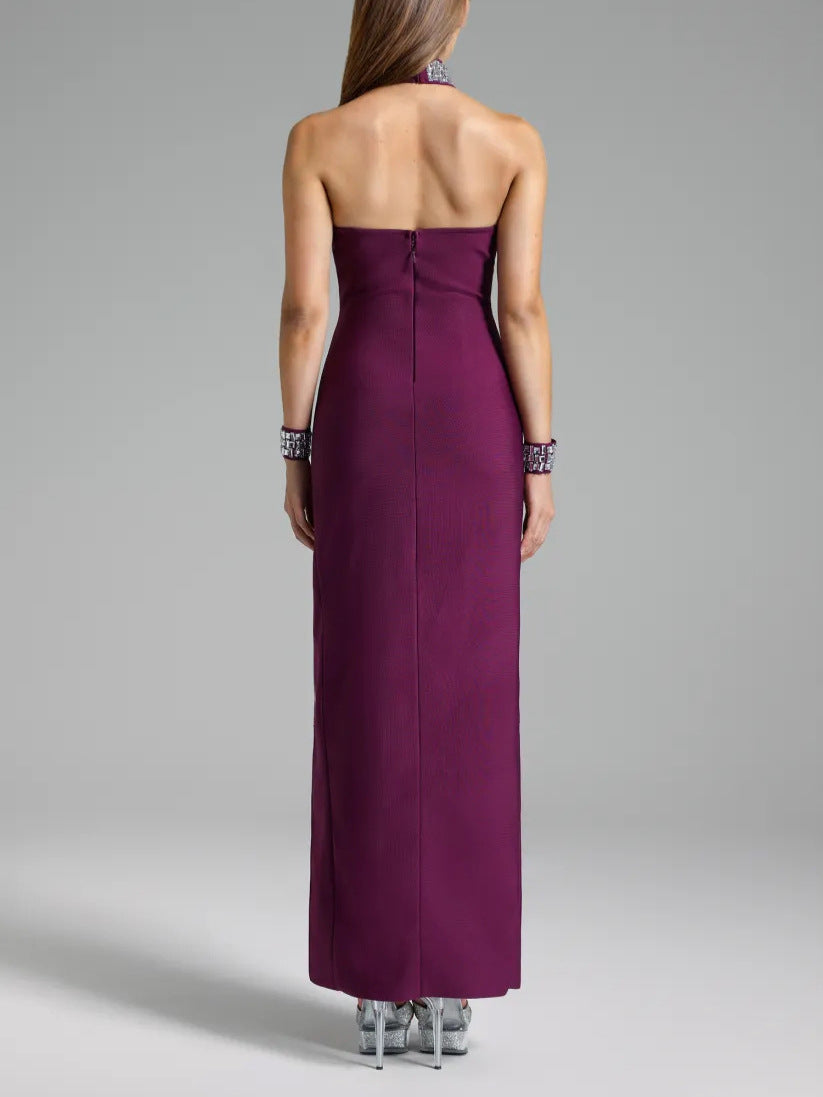 Women's Halter Neck High Slit Bandage Dress