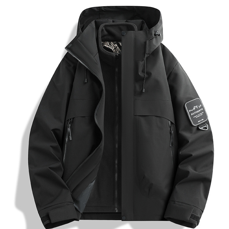 Unisex Hooded 3-in-1 Waterproof Fleece Lined Ski Hiking Jacket