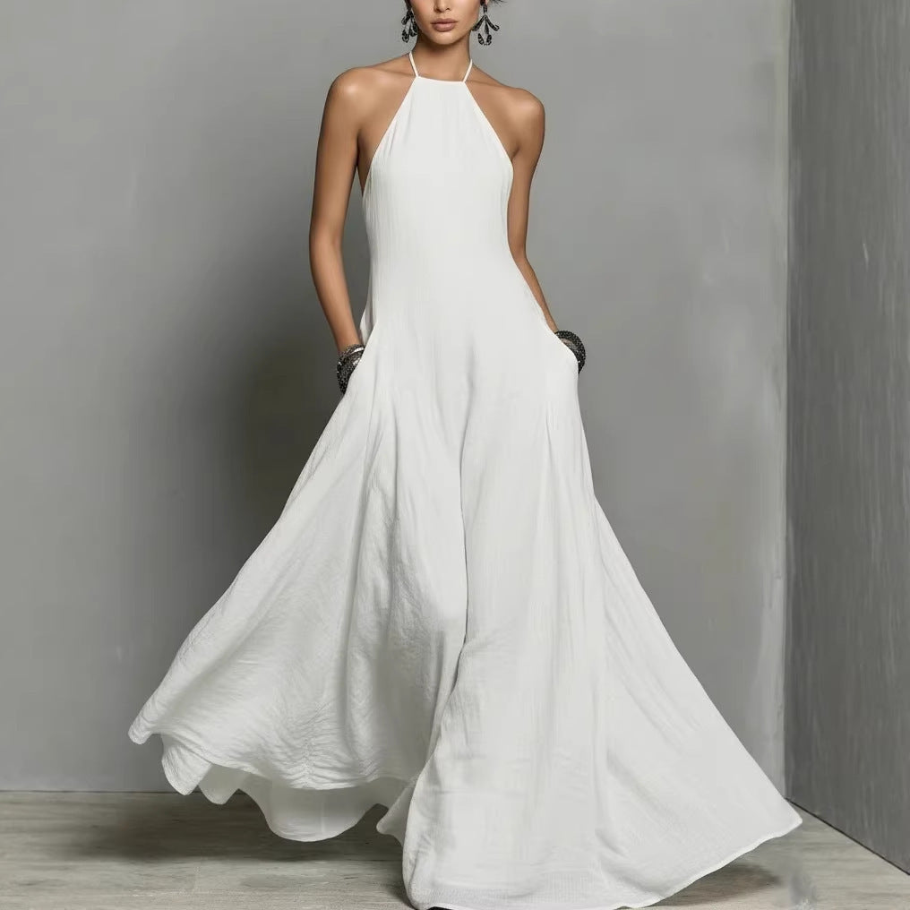 Womens Backless Sleeveless Long Dress