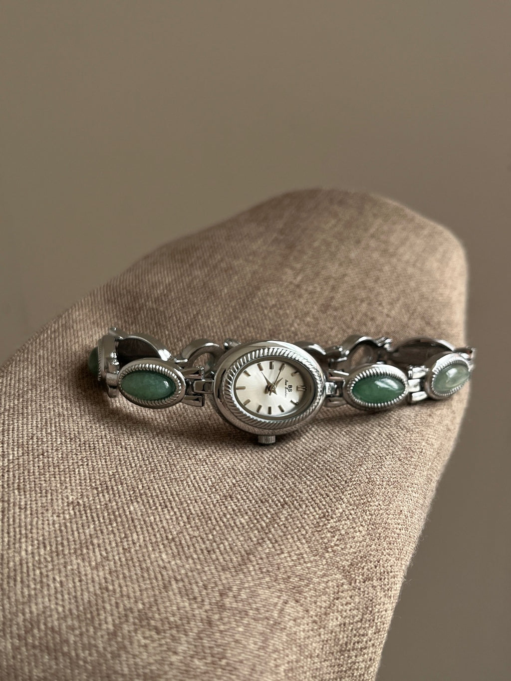 Oval Jade Dial Bracelet Watch Women