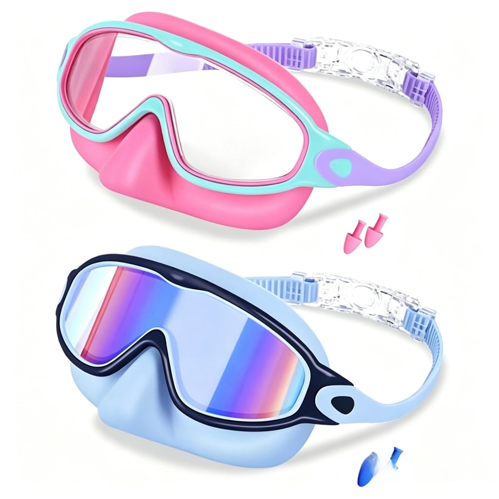 Childrens Anti-Fog Swimming Goggles with Nose Cover