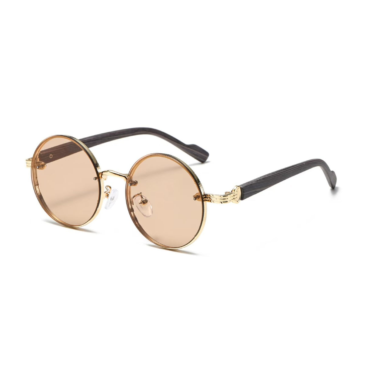 Retro Round Punk-Style Metal Sunglasses