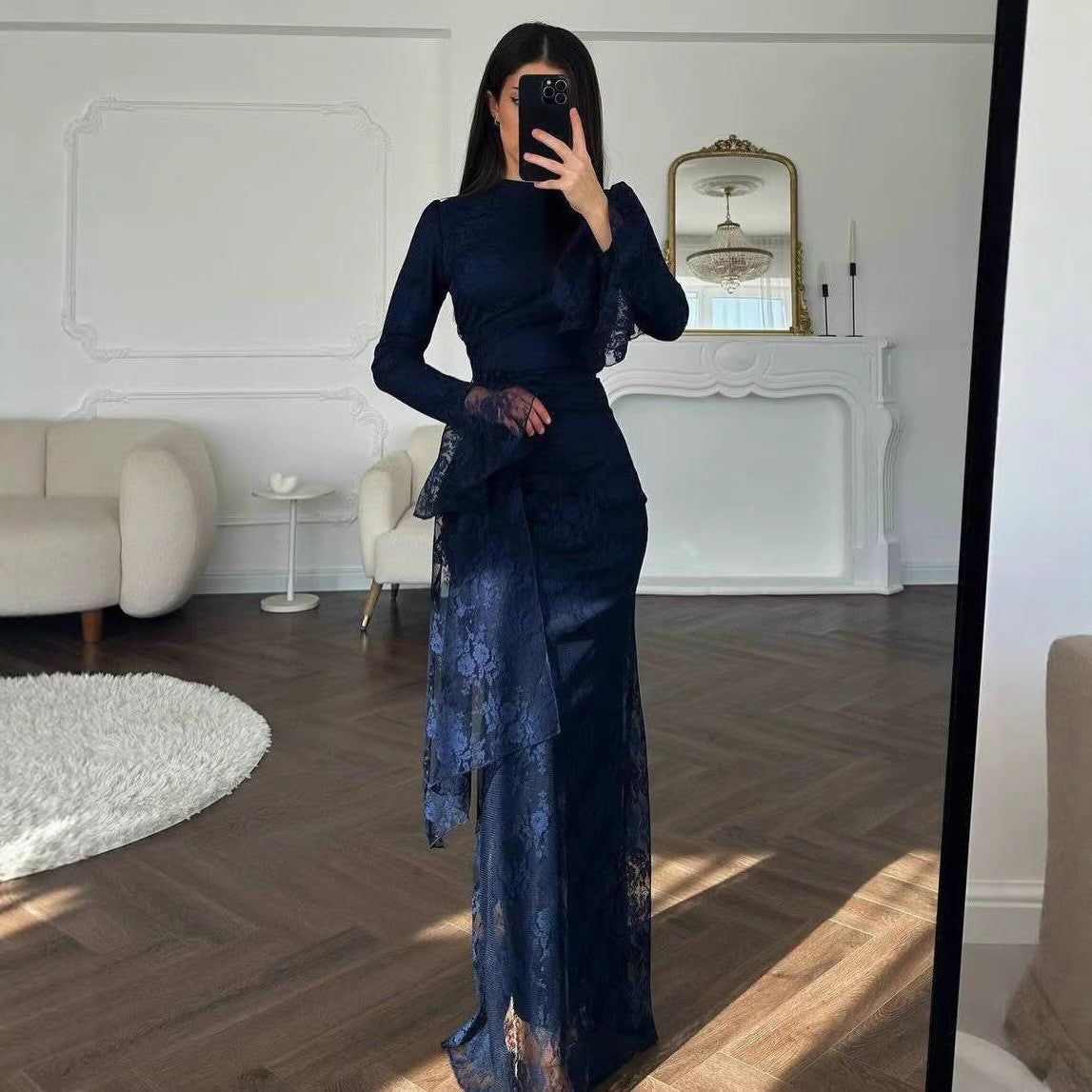 Elegant Lace Bodycon Evening Dress