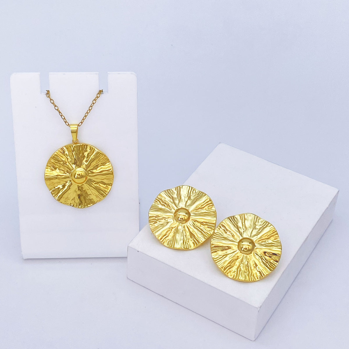 Stainless Steel Earrings and Necklace