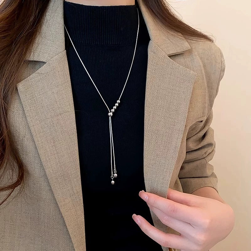 Metal Bead Sweater Chain